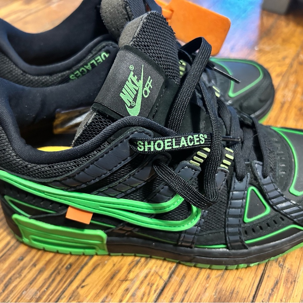 Off-White Kids Black and Green Sneakers